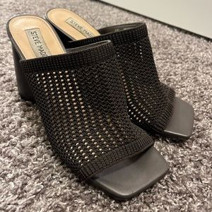 Steve Madden dark brown block heel sandals, size 8